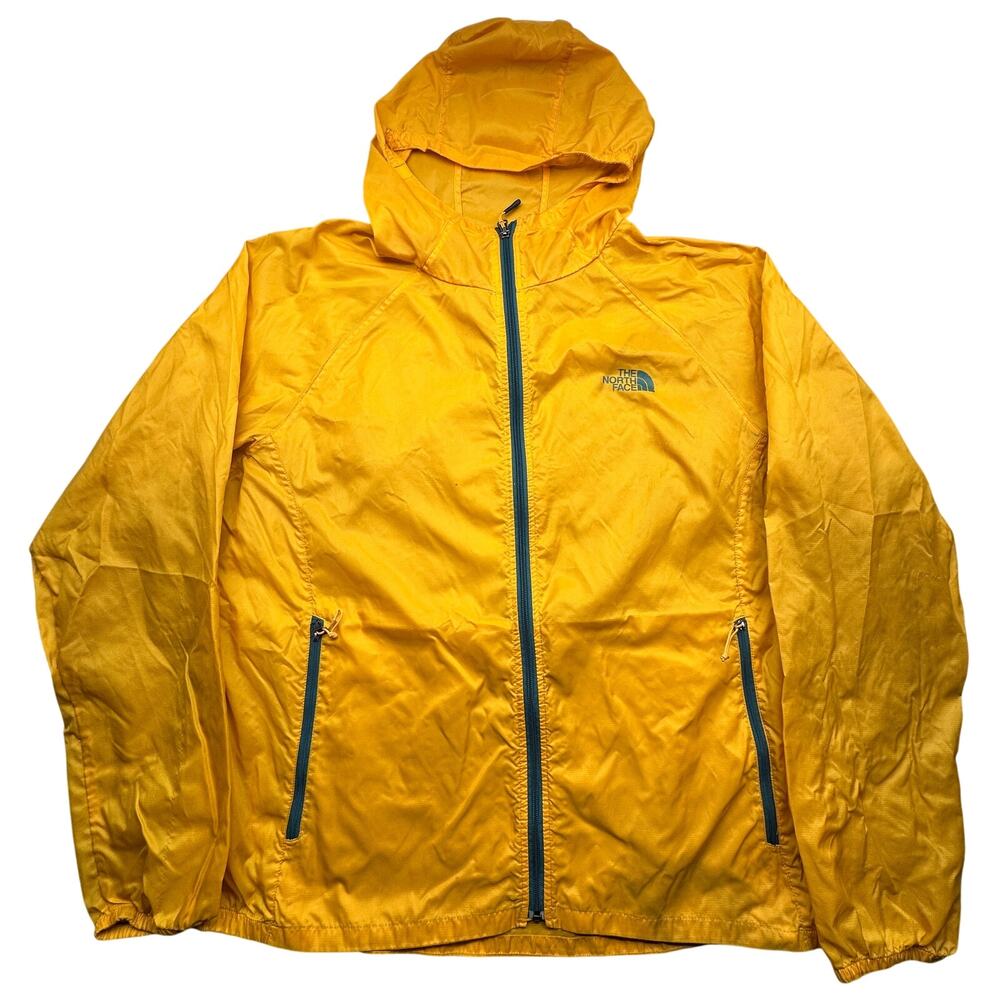 The North Face Ripstop Windbreaker Hooded Full Zip Jacket Mens XXL Orange A7ZF